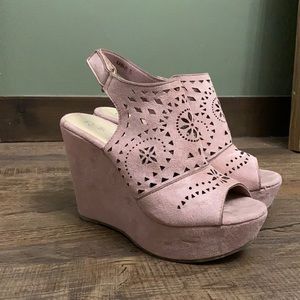 Pink Suede Women’s Wedge Heals